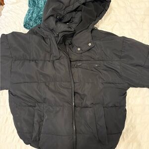 Black Puffer Jacket with Hood